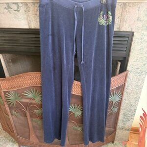 Vintage Y2K JUICY COUTURE Wide Leg Sweats Track Pants Blue Terry